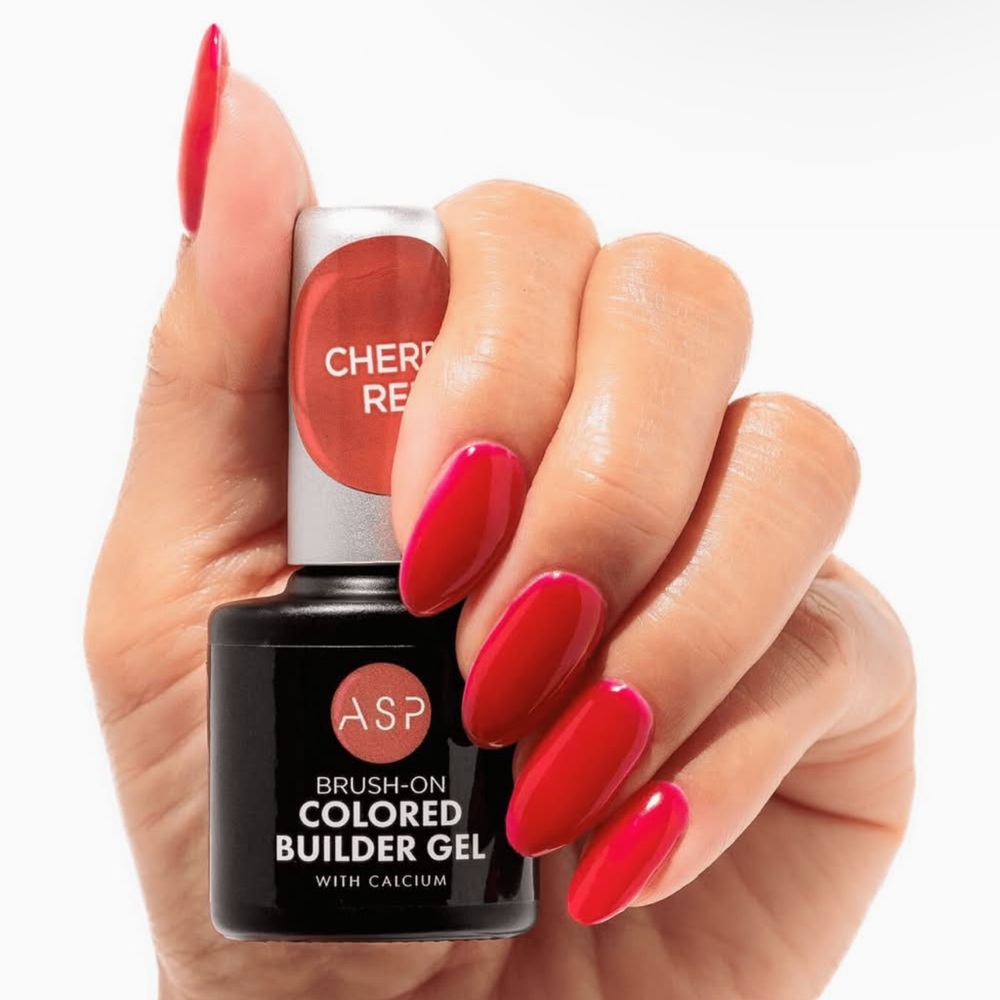 Brush-On Colored Builder Gel - Cherry Red